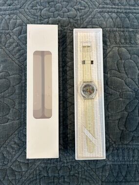 Swatch Clear Transparent Watch with Multicolor Dial - retro! New in box